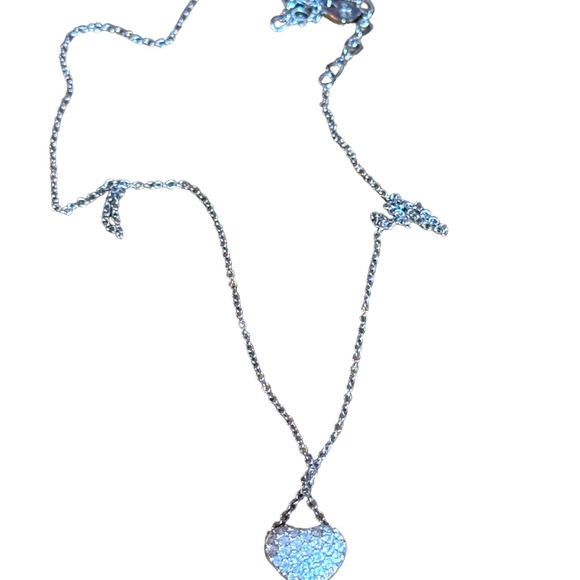 Lovely Swarovski crystal rhodium plate authentic swan heart necklace - Picture 4 of 6